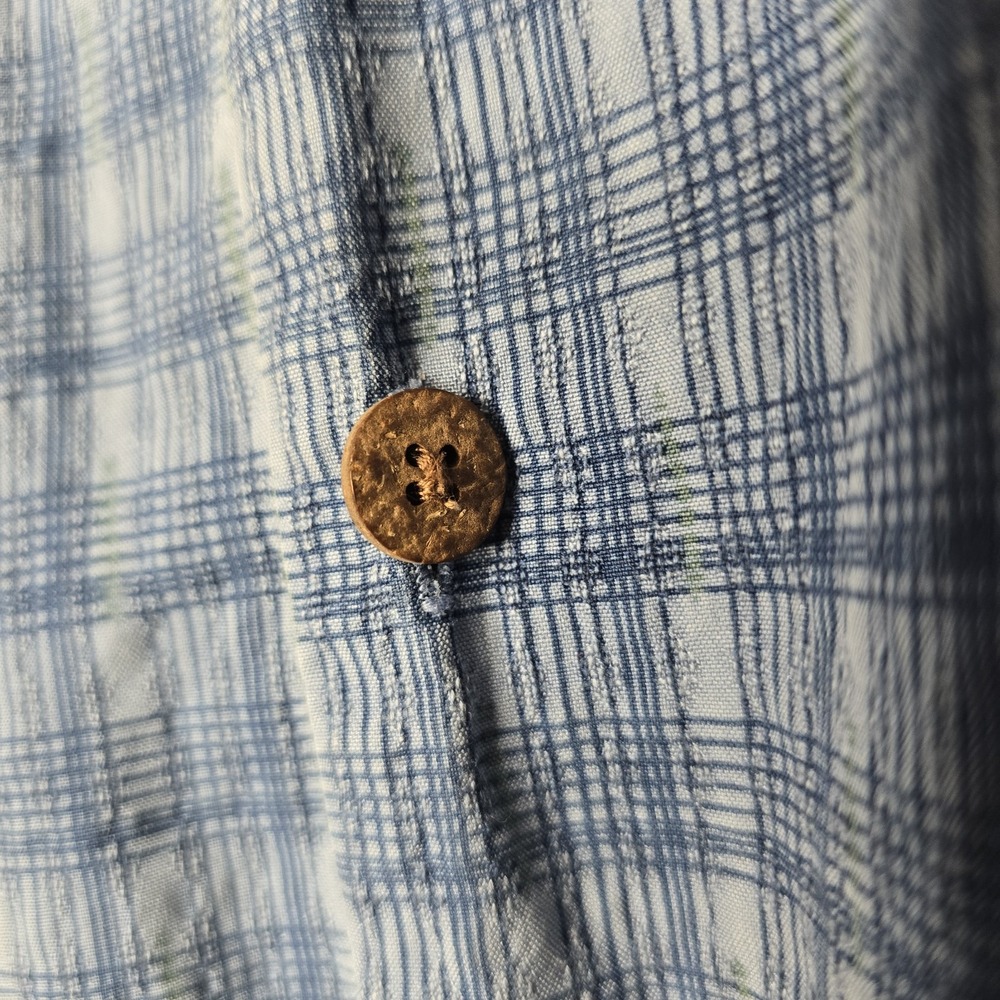 Tommy Bahama Mens Blue 100% Silk Geometric Short Sleeve Button Down Shirt XLarge - Picture 9 of 14